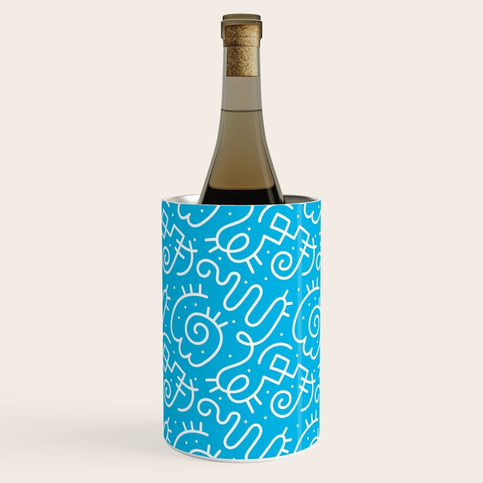 Fun abstract line doodle art pattern Wine Chiller Gallery Image 2