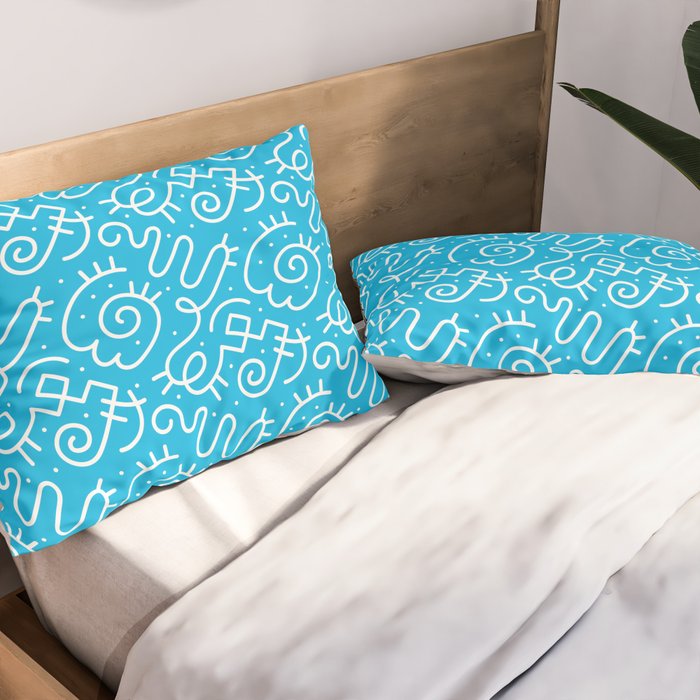 Fun abstract line doodle art pattern Pillow Sham Gallery Image 2