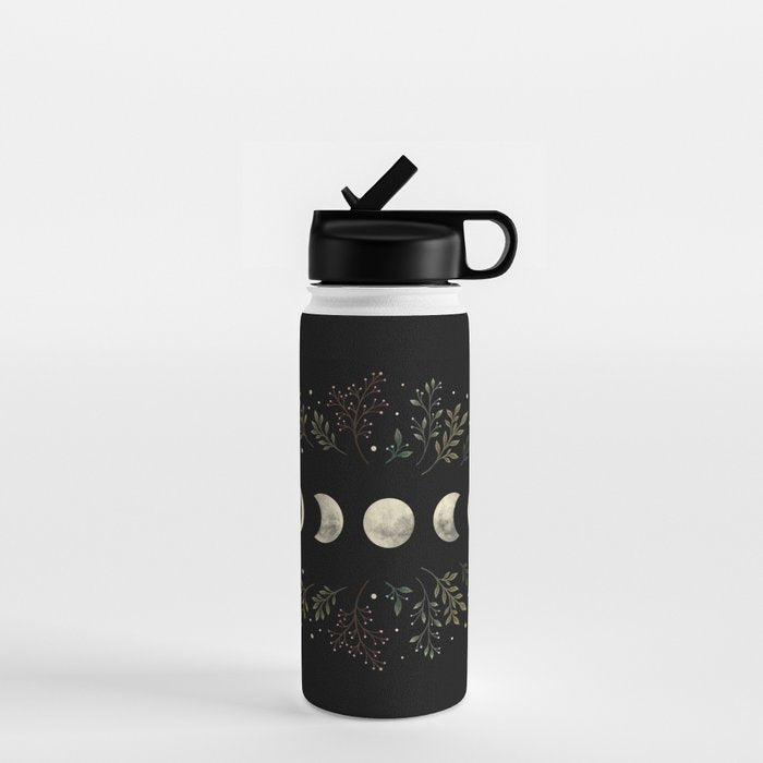 Moonlight Garden - Olive Green Water Bottle Gallery Image 1