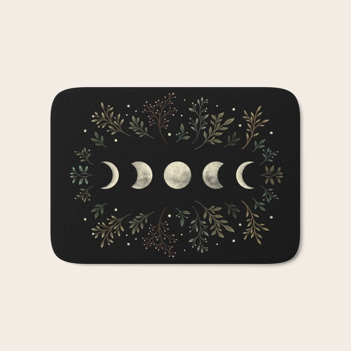 Moonlight Garden - Olive Green Bath Mat Gallery Image 1