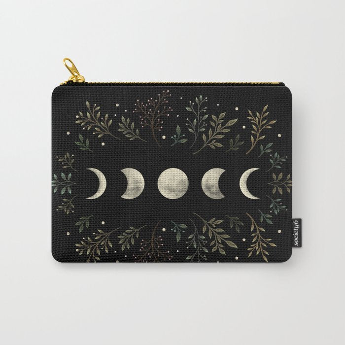 Moonlight Garden - Olive Green Carry All Pouch Gallery Image 1