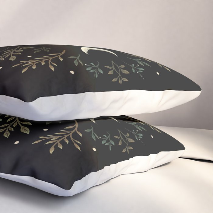Moonlight Garden - Olive Green Pillow Sham Gallery Image 3