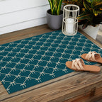 Bows & Ribbons Pattern XXIX Dark Teal Outdoor Rug Gallery Image 2