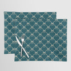 Bows & Ribbons Pattern XXIX Dark Teal Placemat Gallery Image 1