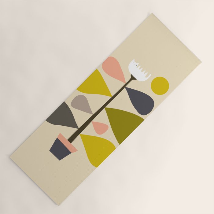 Flower Cat Plants Yoga Mat Gallery Image 1