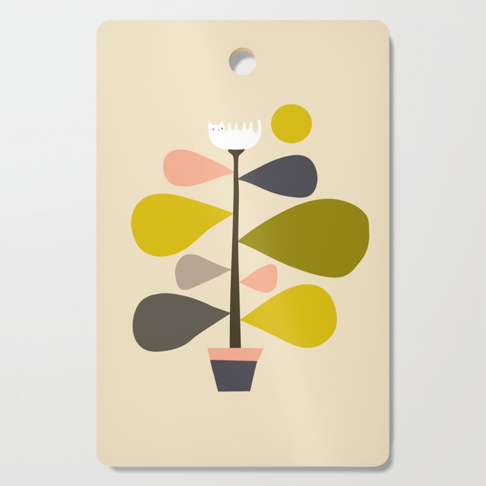 Flower Cat Plants Cutting Board Gallery Image 1