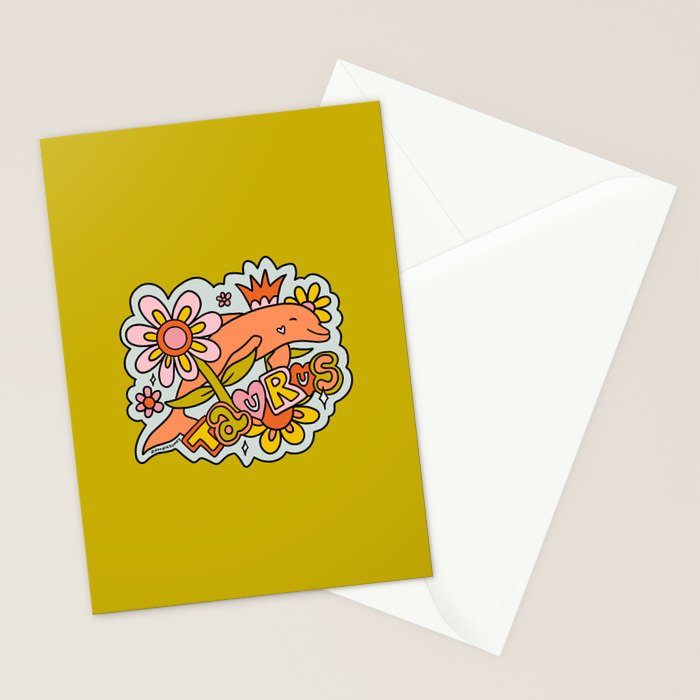 Taurus Dolphin Stationery Card Gallery Image 2