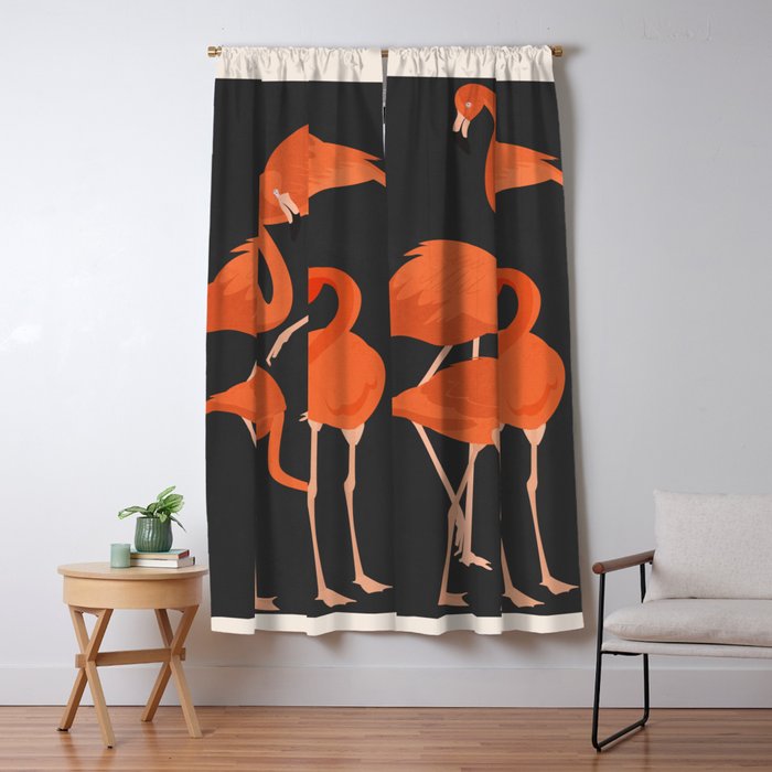 Graceful Flamingos 4 Window Curtain Gallery Image 1