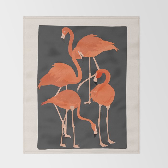 Graceful Flamingos 4 Throw Blanket Gallery Image 2