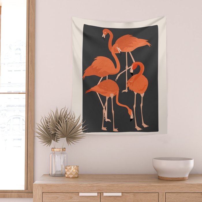Graceful Flamingos 4 Wall Tapestry Gallery Image 2