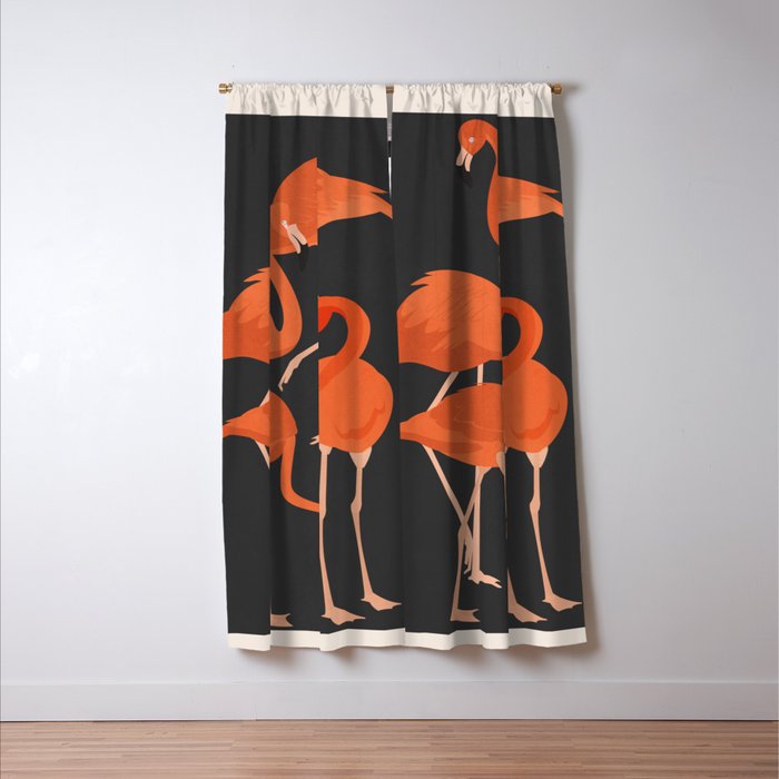 Graceful Flamingos 4 Window Curtain Gallery Image 3