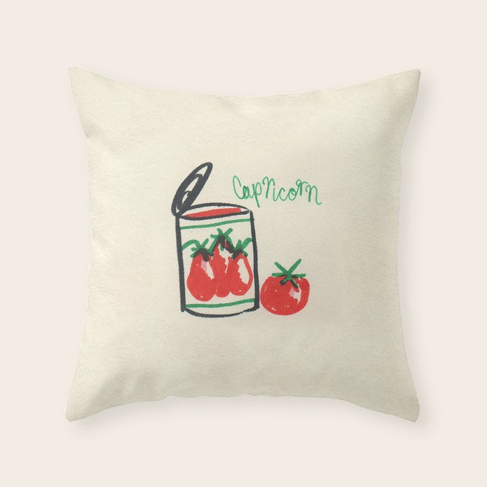 capricorn tomato Throw Pillow Gallery Image 6