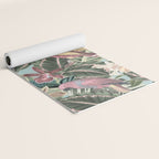 Vintage & Shabby Chic - Sepia Pink Tropical Bird Summer Garden Yoga Mat Gallery Image 2