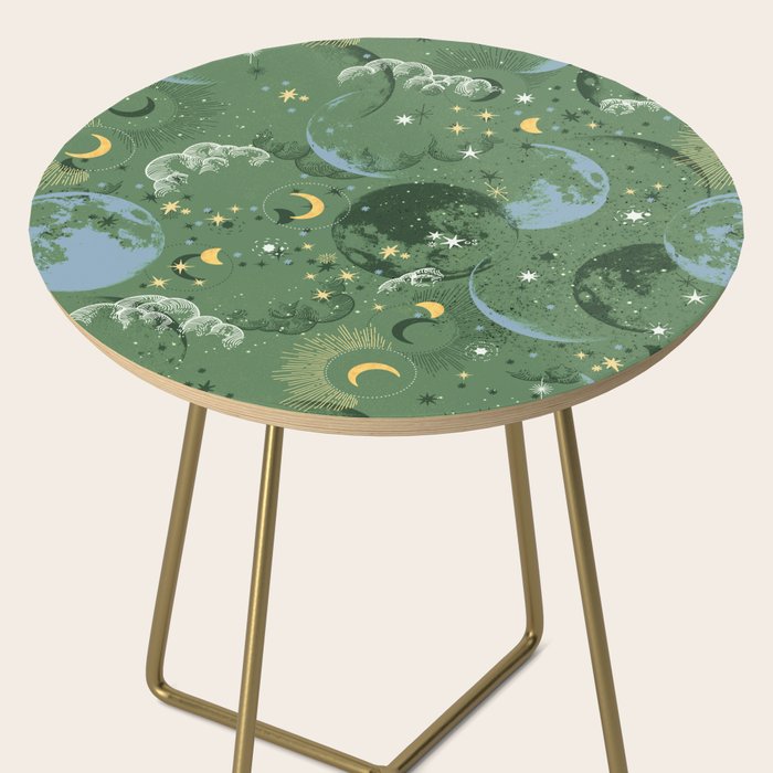 Greenish starry lunar sky Side Table Gallery Image 2