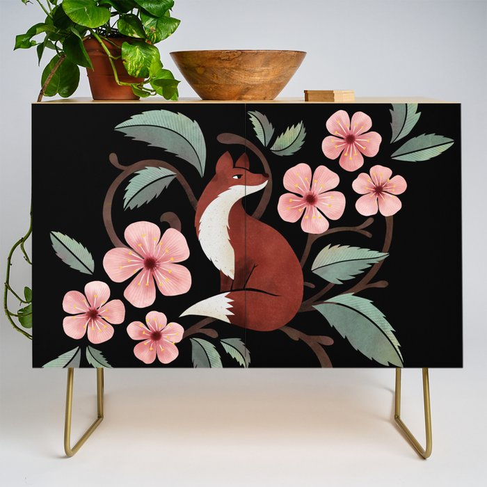 Fox in Cherry Blossoms Credenza Gallery Image 1