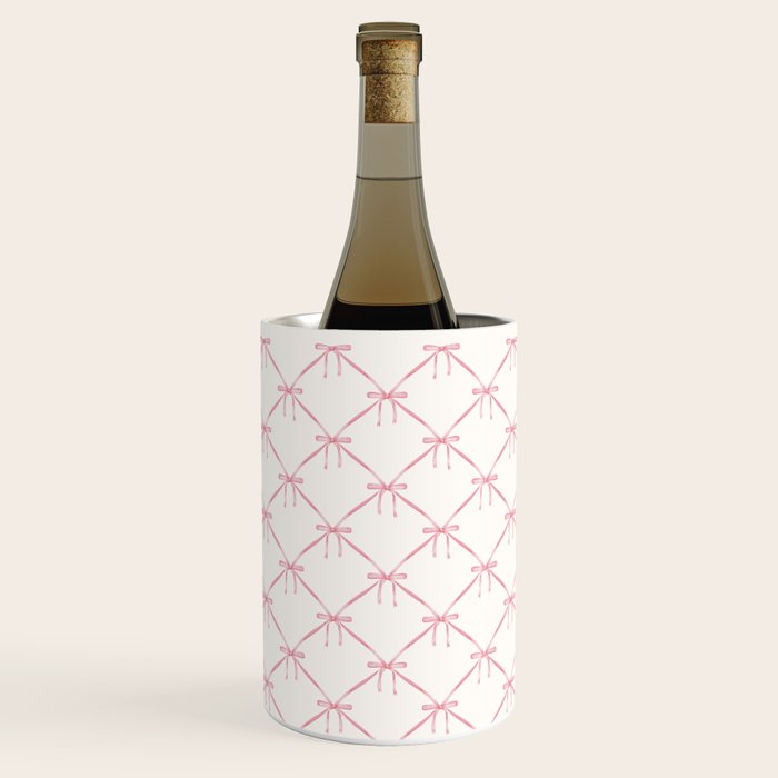 Bows & Ribbons Pattern I Pastel Pink Wine Chiller Gallery Image 1