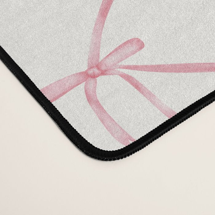 Bows & Ribbons Pattern I Pastel Pink Desk Mat Gallery Image 4