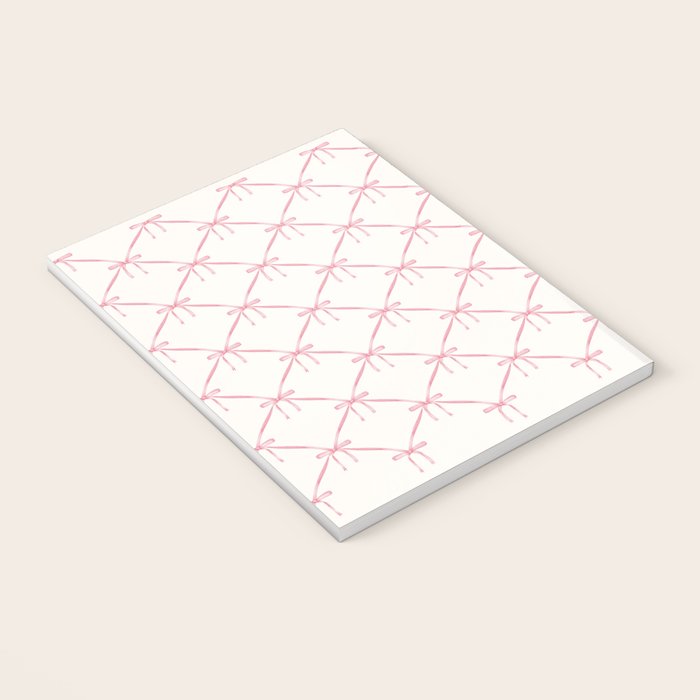 Bows & Ribbons Pattern I Pastel Pink Notebook Gallery Image 3