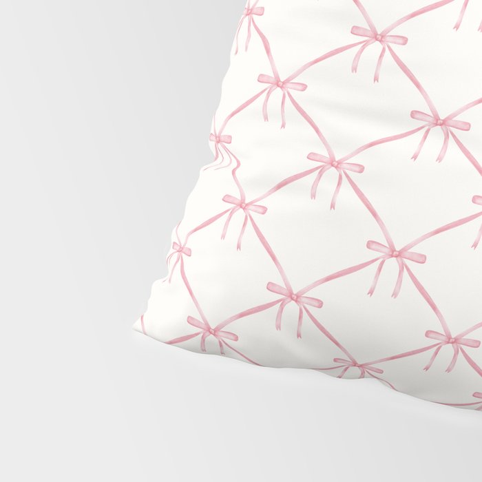 Bows & Ribbons Pattern I Pastel Pink Pillow Sham Gallery Image 4