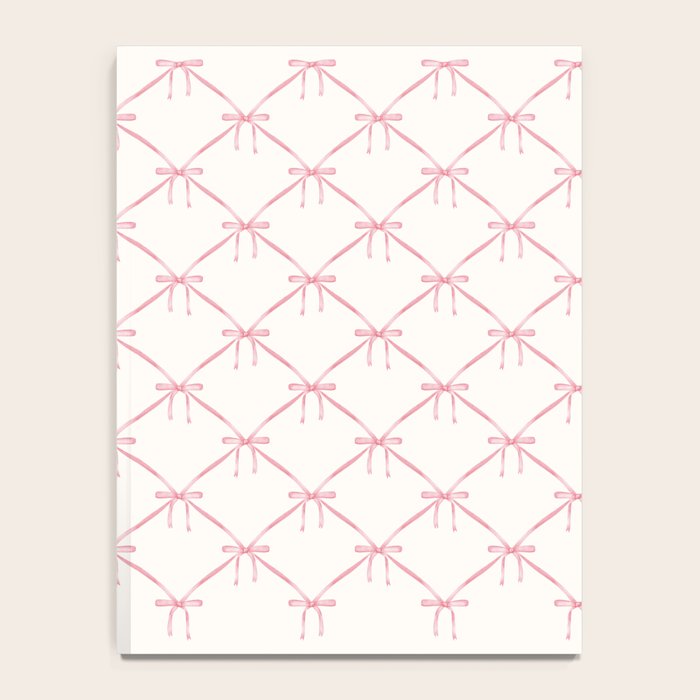 Bows & Ribbons Pattern I Pastel Pink Notebook Gallery Image 4