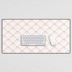 Bows & Ribbons Pattern I Pastel Pink Desk Mat Gallery Image 1