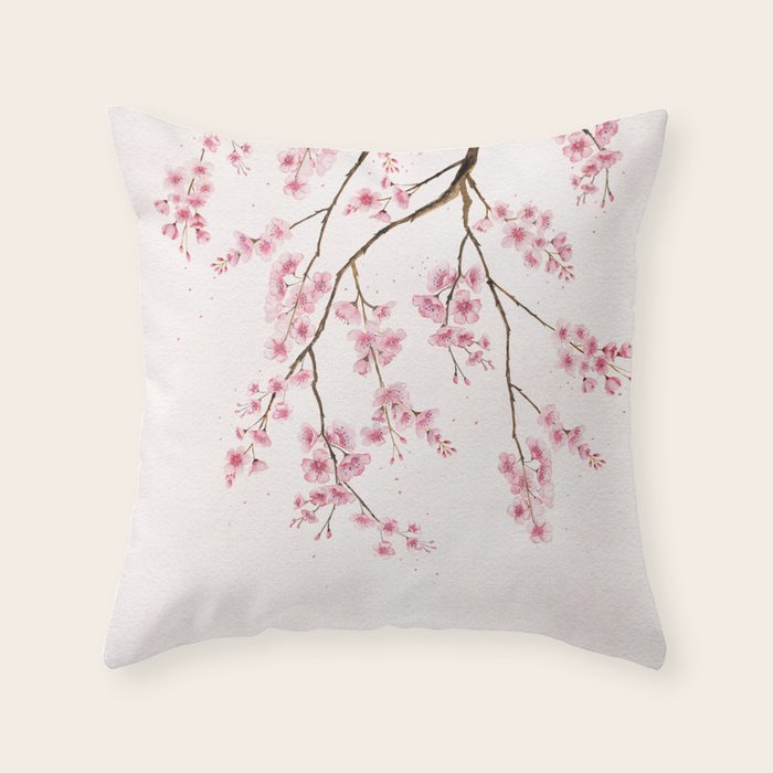 Can You Feel Spring? - Cherry Blossom  Throw Pillow Gallery Image 1