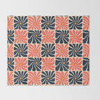 Vintage hippie flower art pattern Throw Blanket Gallery Image 2