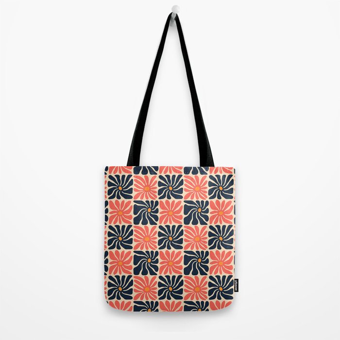 Vintage hippie flower art pattern Tote Bag Gallery Image 2