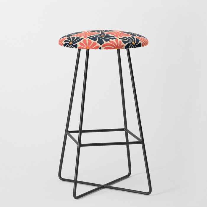 Vintage hippie flower art pattern Stool Gallery Image 1
