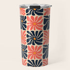 Vintage hippie flower art pattern Travel Mug Gallery Image 1