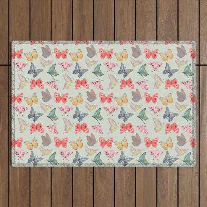 Butterflies and Moths  Outdoor Rug Gallery Image 1