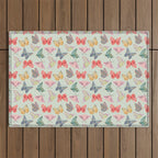 Butterflies and Moths  Outdoor Rug Gallery Image 1