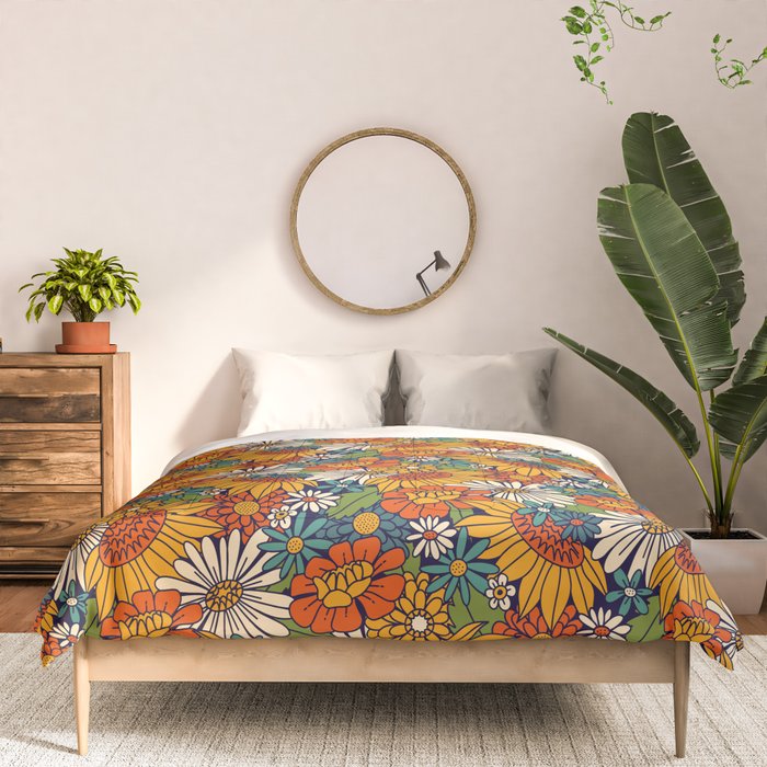 70s Retro Floral - Bold Comforter Gallery Image 3