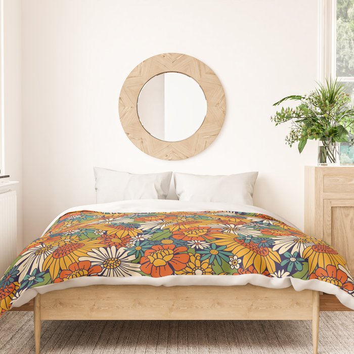70s Retro Floral - Bold Duvet Cover Gallery Image 3