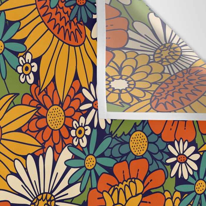 70s Retro Floral - Bold Wall Tapestry Gallery Image 3