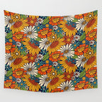 70s Retro Floral - Bold Wall Tapestry Gallery Image 4