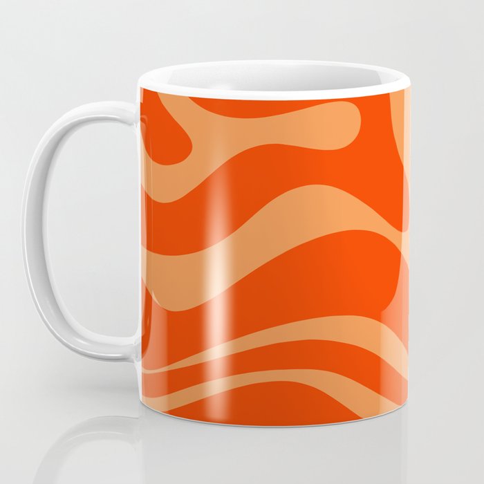 Bold Orange Modern Retro Liquid Swirl Abstract Pattern Coffee Mug Gallery Image 3