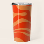 Bold Orange Modern Retro Liquid Swirl Abstract Pattern Travel Mug Gallery Image 3
