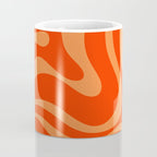 Bold Orange Modern Retro Liquid Swirl Abstract Pattern Coffee Mug Gallery Image 4