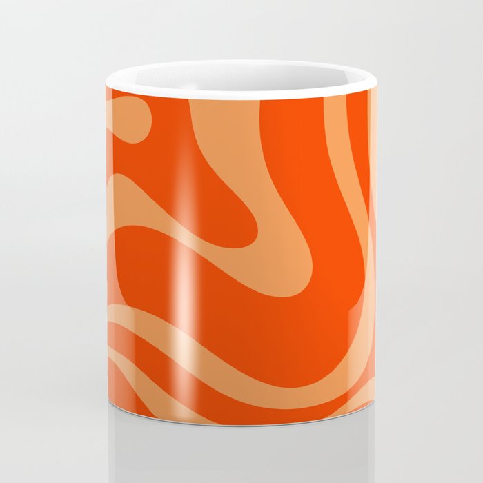 Bold Orange Modern Retro Liquid Swirl Abstract Pattern Coffee Mug Gallery Image 4