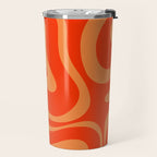 Bold Orange Modern Retro Liquid Swirl Abstract Pattern Travel Mug Gallery Image 2