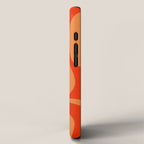 Bold Orange Modern Retro Liquid Swirl Abstract Pattern iPhone Case Gallery Image 2