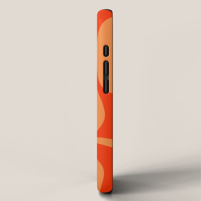 Bold Orange Modern Retro Liquid Swirl Abstract Pattern iPhone Case Gallery Image 2