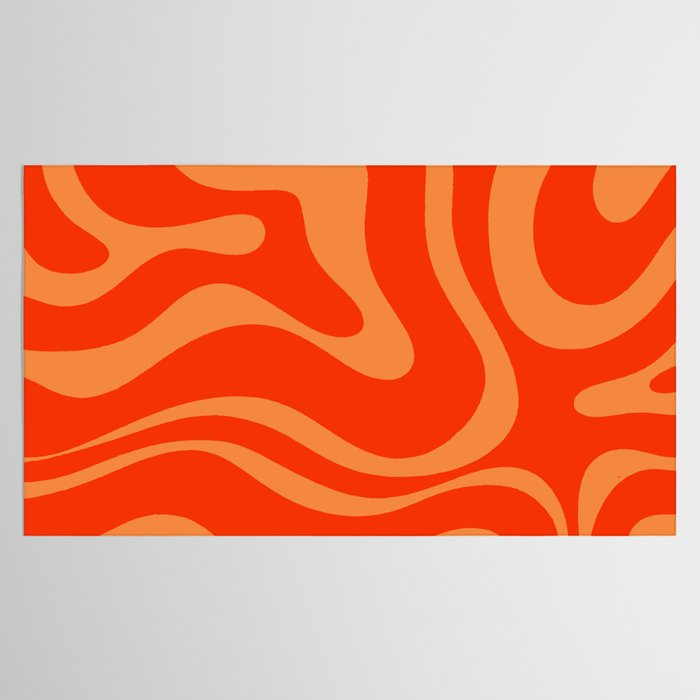 Bold Orange Modern Retro Liquid Swirl Abstract Pattern Tablecloth Gallery Image 2