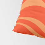 Bold Orange Modern Retro Liquid Swirl Abstract Pattern Pillow Sham Gallery Image 4