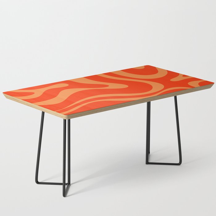 Bold Orange Modern Retro Liquid Swirl Abstract Pattern Coffee Table Gallery Image 1