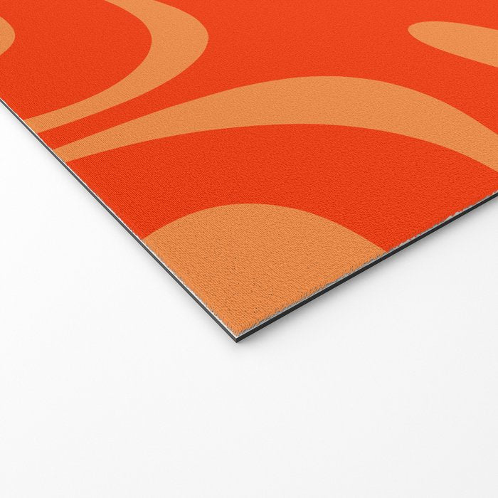 Bold Orange Modern Retro Liquid Swirl Abstract Pattern Welcome Mat Gallery Image 2