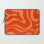 Bold Orange Modern Retro Liquid Swirl Abstract Pattern Laptop Sleeve Gallery Image 1