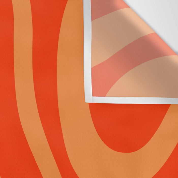 Bold Orange Modern Retro Liquid Swirl Abstract Pattern Wall Tapestry Gallery Image 3