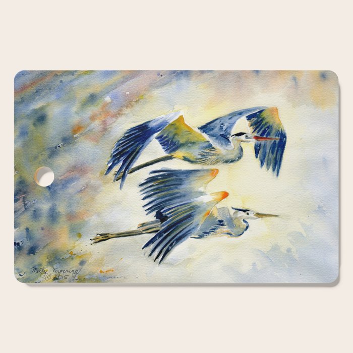 Flying Together - Great Blue Heron Cutting Board Gallery Image 1